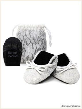 Women's Foldable Lace Ballet Flats for Wedding & Bridal - Comfortable Flat Shoes